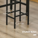 Rustic Brown 3-Piece Industrial Bar Table Set with 2 Stools