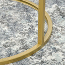 Gold Round Nesting Tables Set, Embedded Tabletop, Metal Frame - Living Room, Bedroom Side Table Duo