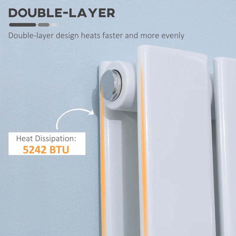 White Vertical Designer Radiator - 460 x 1600 mm Double Panel Heater