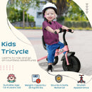 Kids Pink 3-Wheel Toddler Tricycle for Ages 1.5-4