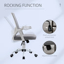 Grey Ergonomic Office Chair with Flip-up Armrest and Lumbar Support
