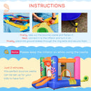 Monster Design Inflatable Bouncy Castle with Slide - Green/Blue - 180 x 250 x 175 CM