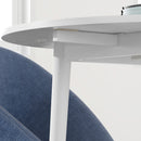 White Round Drop Leaf Dining Table for 4, Modern Space Saving Kitchen Table