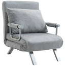 Grey Suedette Adjustable Back Sofa Chair