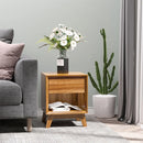 Modern Walnut Brown Bedside Table with Drawer and Shelf