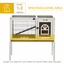 Wooden Small Pet Hutch with Removable Tray and Openable Roof - Natural