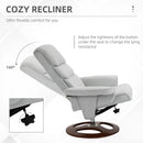 Grey Swivel Recliner Chair with Ottoman Set