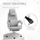 Grey Ergonomic High Back Office Chair with Reclining Backrest and Footrest