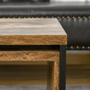 Black & Brown Metal Frame Nesting Side Tables Set for Living Room