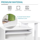 White Computer Desk with Sliding Keyboard Tray & Storage Drawer