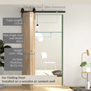 4FT Black Bi-Folding Sliding Barn Door Hardware Kit for 2 Doors