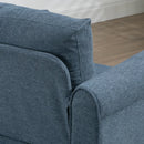Dark Blue Upholstered Accent Chair with Rolled Arms and Back Pillow