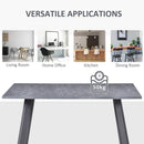 Dark Grey Metal Leg Dining Table with Spacious Top