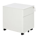 White 2-Drawer Lockable Steel File Cabinet for A4/Letter/Legal Files