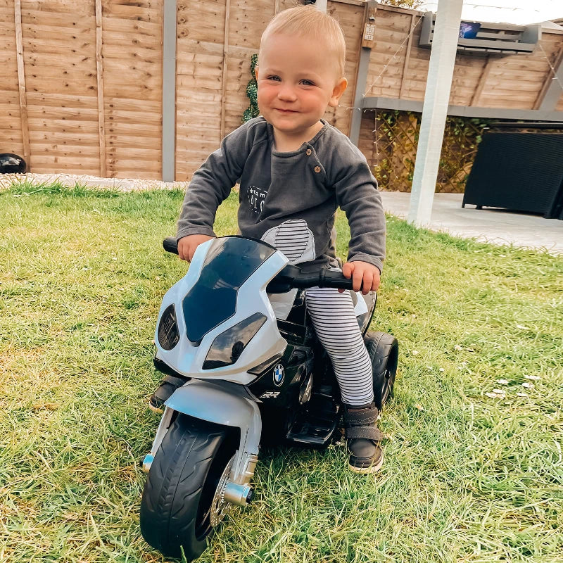 Black Electric Kids Ride-On Motorbike with Headlights and Music, 6V