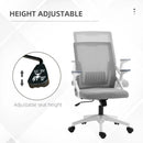 Grey Mesh Office Chair with Lumbar Support & Swivel Wheels