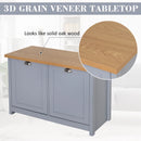 Grey Shoe Cabinet with 2 Doors and Shelf - Entryway Storage Organizer