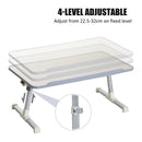 Adjustable Oak Laptop Stand - 4 Heights, Tilt Feature - Silver Frame