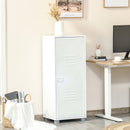 White 3-Tier Metal Louvred Door File Cabinet