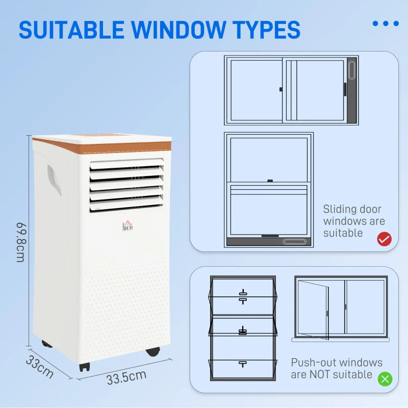 Portable 3-in-1 Air Conditioner - White, 10000 BTU, Remote Control, LED Display