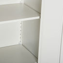 Steel Filing Cabinet with 2 Doors & 5 Compartments - Cream White