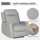 Grey Electric Reclining Chair with USB Port and Footrest