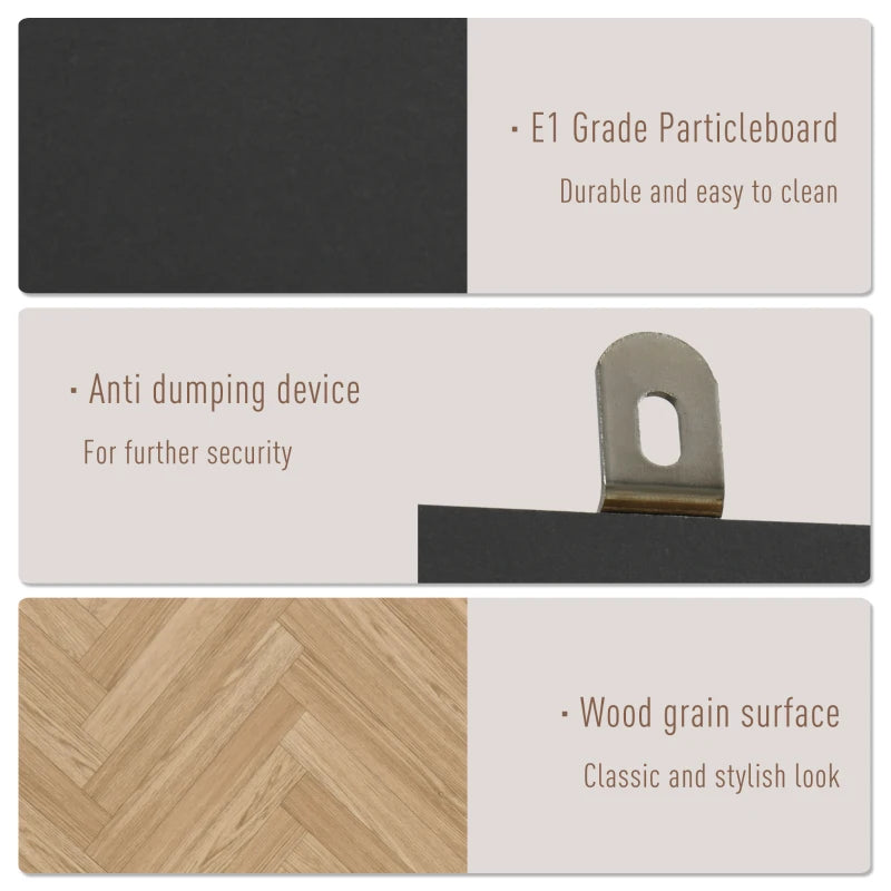 Modern Wood Grain Wardrobe Cabinet with Shelf, Hanging Rod, and Drawers - 90x50x190cm (Color: Oak)