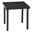 Black Steel Patio Side Table with Umbrella Hole