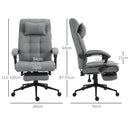 Light Grey Ergonomic Office Chair with Footrest and Armrests