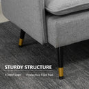 Grey Two Seater Button Tufted Sofa with Cushions