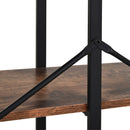 Brown 3-Tier Metal Frame Shelf with Adjustable Feet - 76x120cm
