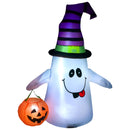 1.2m Halloween Witch Ghost Inflatable Decoration with LED Lights - Weather-Resistant