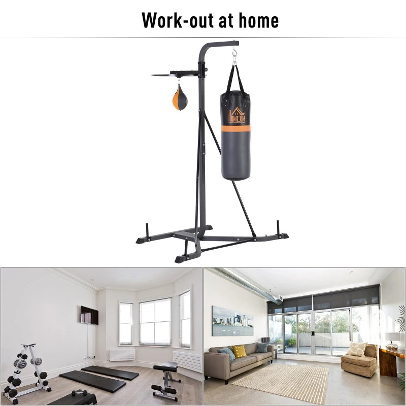 Black Freestanding Boxing & Speed Ball Station