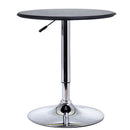 Black Round Bistro Bar Table with Adjustable Height