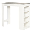 Grey 4-Tier Storage Shelf Bar Table