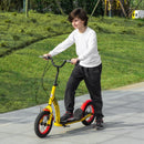 Yellow Kids Kick Scooter with Adjustable Height and Dual Brakes