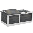 Grey Wooden Tortoise Shelter with Hide Den and Run