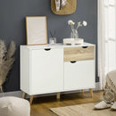 White Modern Sideboard Storage Cabinet with Drawer and 2 Doors