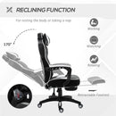 White Gaming Chair with Lumbar Support, Footrest, and Headrest