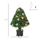 2FT Pre-lit Multicoloured Fibre Optic Christmas Tree with LED Lights - Green