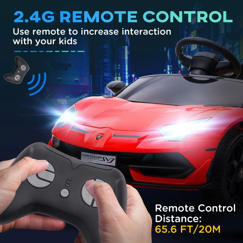 Red Lamborghini Style 12V Kids Electric Car with Butterfly Doors and Remote Control