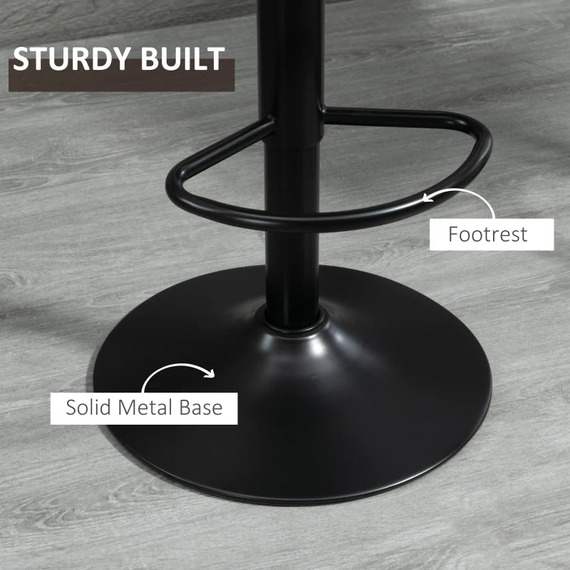 Brown Swivel Bar Stools Set of 2 - Adjustable Counter Height Dining Chairs