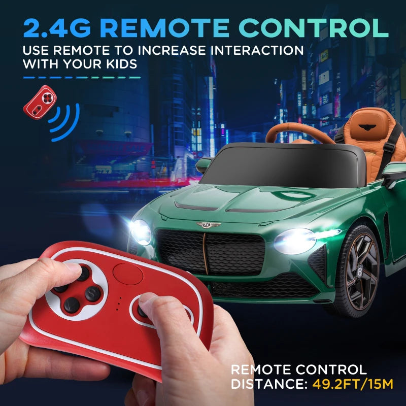 Green Licensed 12V Kids Electric Car with Remote Control and Music
