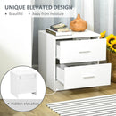 Modern White 2-Drawer Bedside Table Nightstand for Bedroom