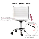 White Mid-Back Swivel Office Chair with Armless Design