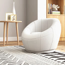 White Swivel Upholstered Accent Chair for Home