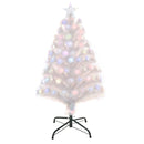 3FT Pre-Lit White Fibre Optic Christmas Tree with LED Lights