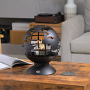 Black Globe Tabletop Bioethanol Fireplace with Lid