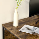 Rustic Brown Computer Desk with Storage and Steel Frame, 120 x 60cm