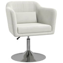 Swivel Accent Chair with Adjustable Height and Pillow, Cream White